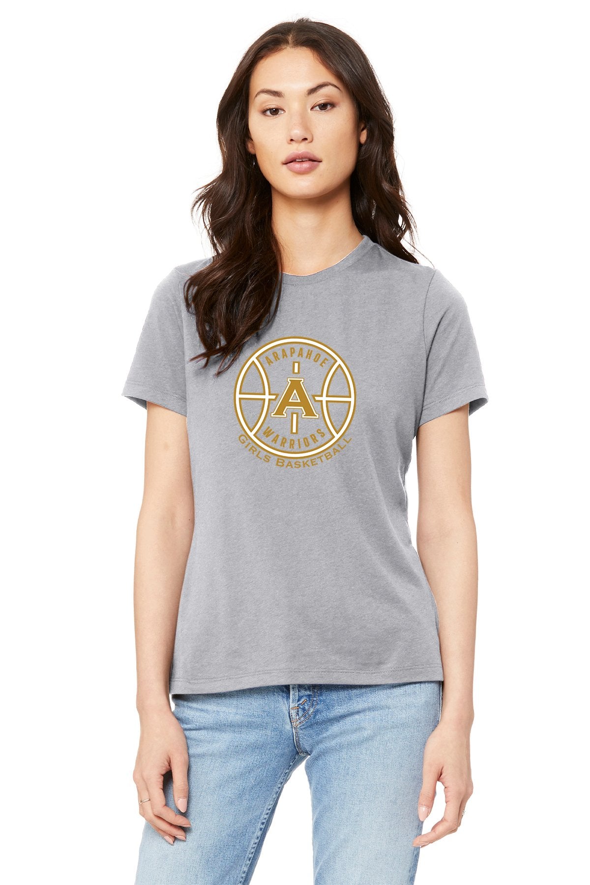 Arapahoe Girls Basketball - Women’s Relaxed Jersey Short Sleeve Tee - IMS Apparel BC6400AthleticGrey-S