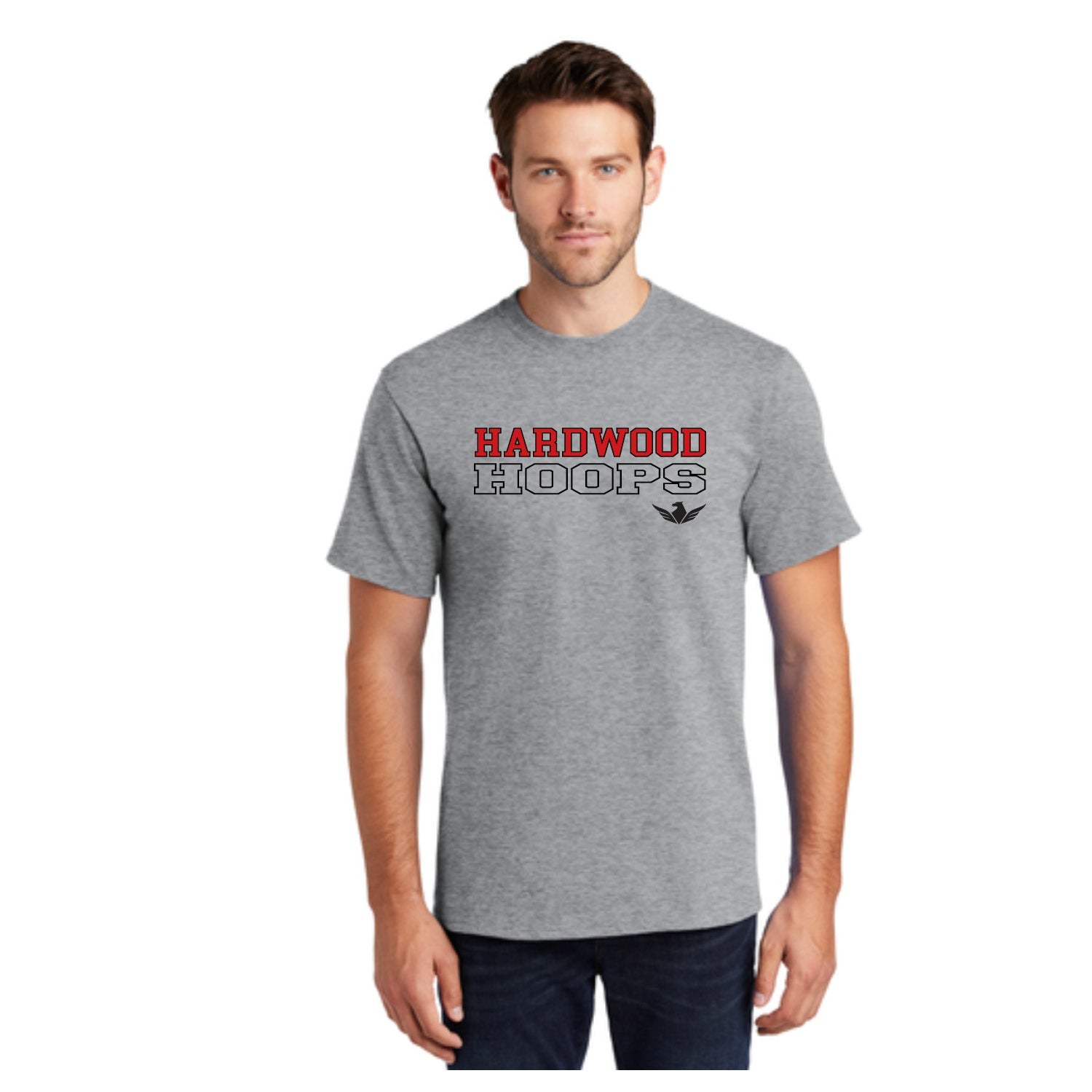 Hardwood - Port & Company® TALL Essential Tee - Athletic Heather PC61T - IMS Apparel PC61T Hardwood_Athletic Heather_Small