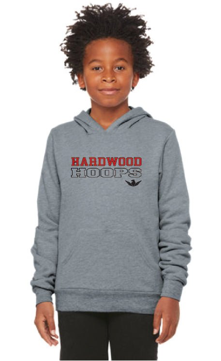 Hardwood - Youth BELLA+CANVAS ® Sponge Fleece Pullover Hoodie - Athletic Heather - BC3719Y - IMS Apparel BC3719Y - Athletic_Heather_ - Hardwood - Small