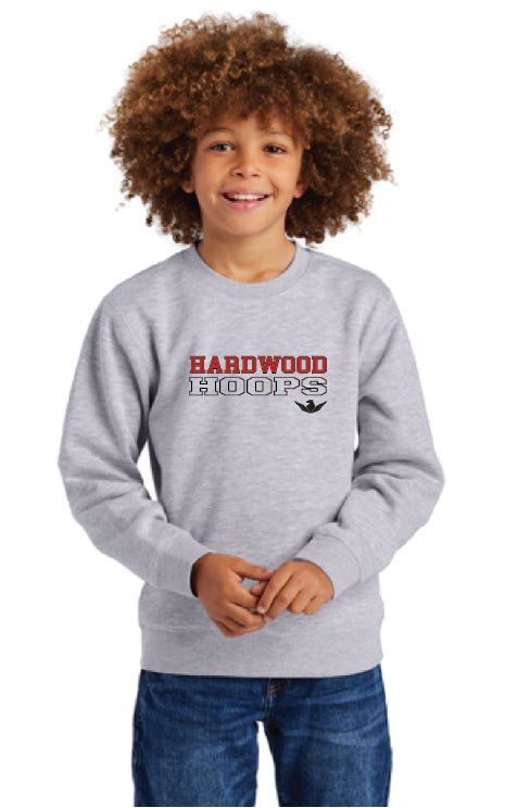 Hardwood - Youth DT6104Y District® V.I.T.™ Fleece Crew - Light Heather Grey - IMS Apparel DT6104Y - Light - heather - grey - Hardwood - Small