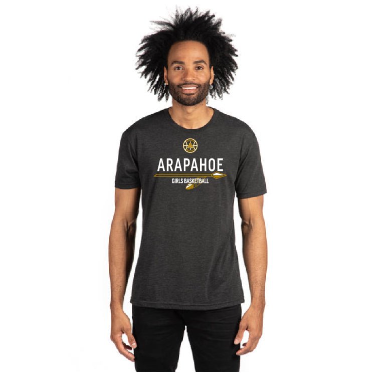 NEW! Arapahoe Girls Basketball - 6010 Next Level Apparel Unisex Triblend T-Shirt - IMS Apparel BC3413Grey - S