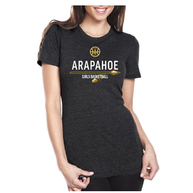 NEW! Arapahoe Girls Basketball - 6710 Next Level Apparel Ladies' Triblend Crew - IMS Apparel 6710_VintageBlack_S