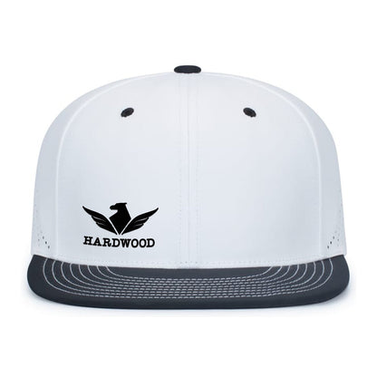 Sale! Hardwood Basketball - Flex Fit Premium Hat - Pacific Headwear White/Black - ES471 - IMS Apparel HardwoodHat - White/Black - 226