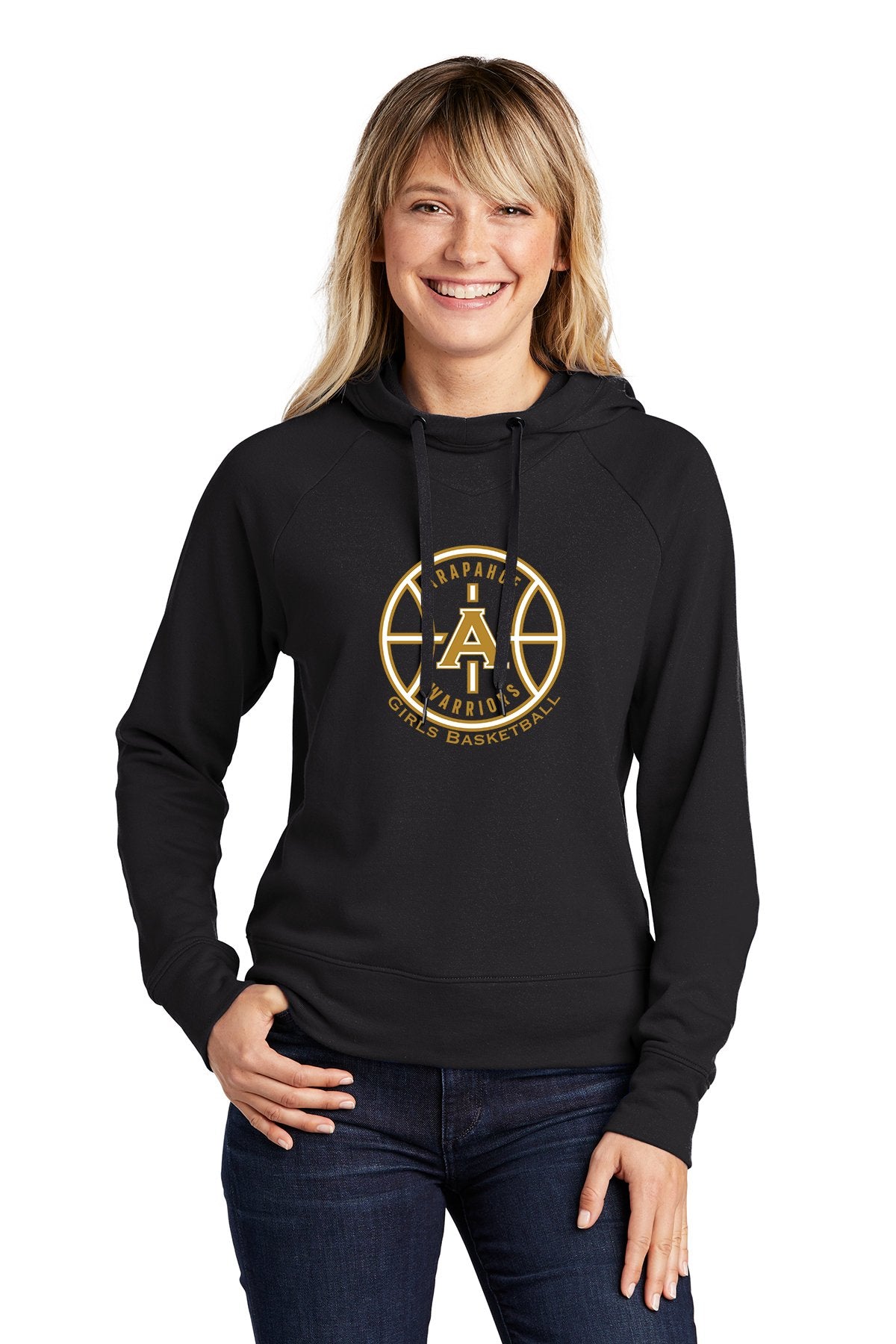 Arapahoe Girls Basketball - Ladies Lightweight Pullover Hoodie - IMS Apparel LST272Black-S