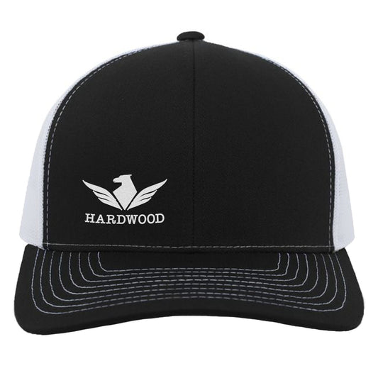 Hardwood Basketball - Pacific Headwear Black/White/Black - Mesh - Snap Back - 104S - IMS Apparel HardwoodHat-Black/White/Black-104S