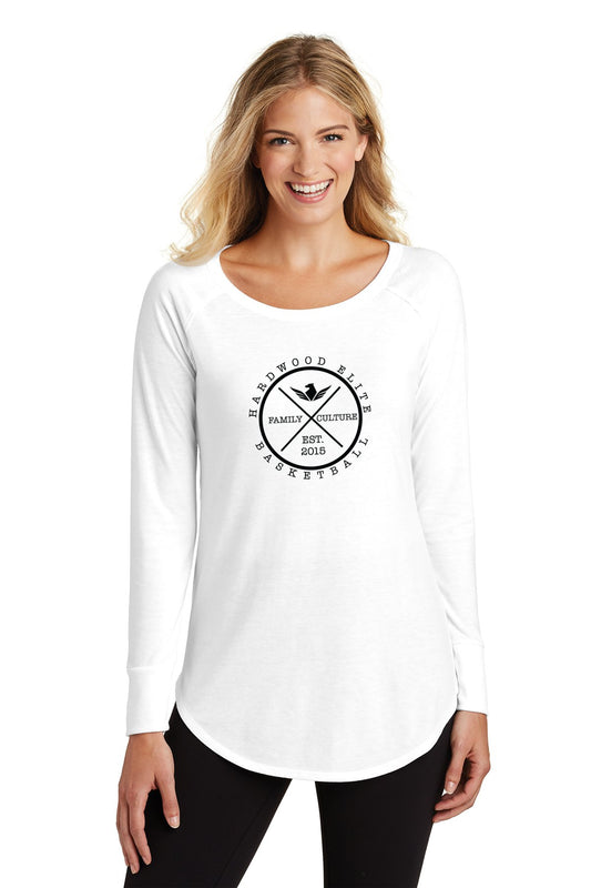 Hardwood - District Women’s Perfect Tri Long Sleeve - White - IMS Apparel DT132White-S
