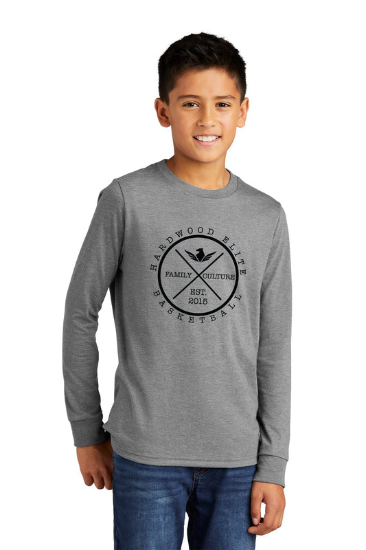 Hardwood - District Youth Perfect Tri Long Sleeve - Grey - IMS Apparel DT132YGrey-S