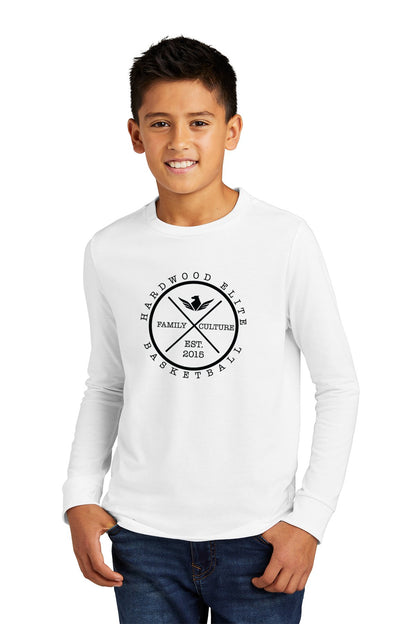 Hardwood - District Youth Perfect Tri Long Sleeve - White - IMS Apparel DT132YWhite-S